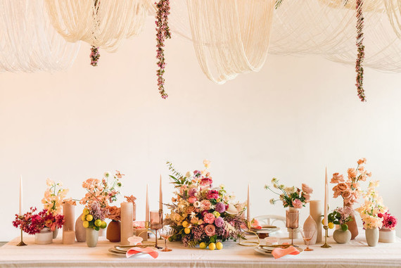 Coral and peach Galentine's party at Festoon LA