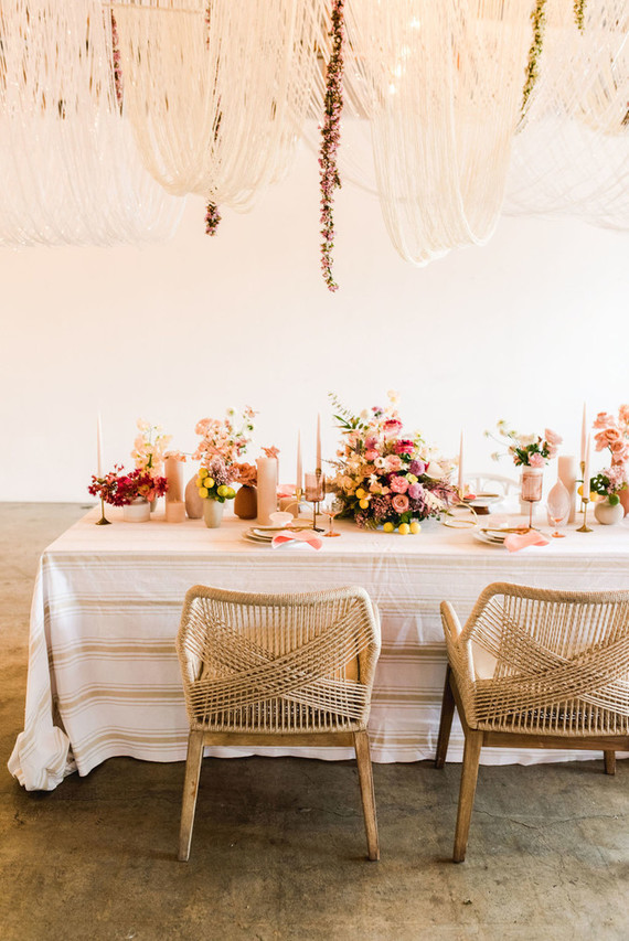 Coral and peach Galentine's party at Festoon LA