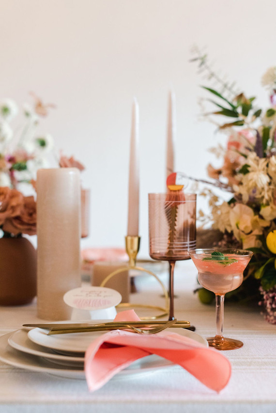 Coral and peach Galentine's party at Festoon LA