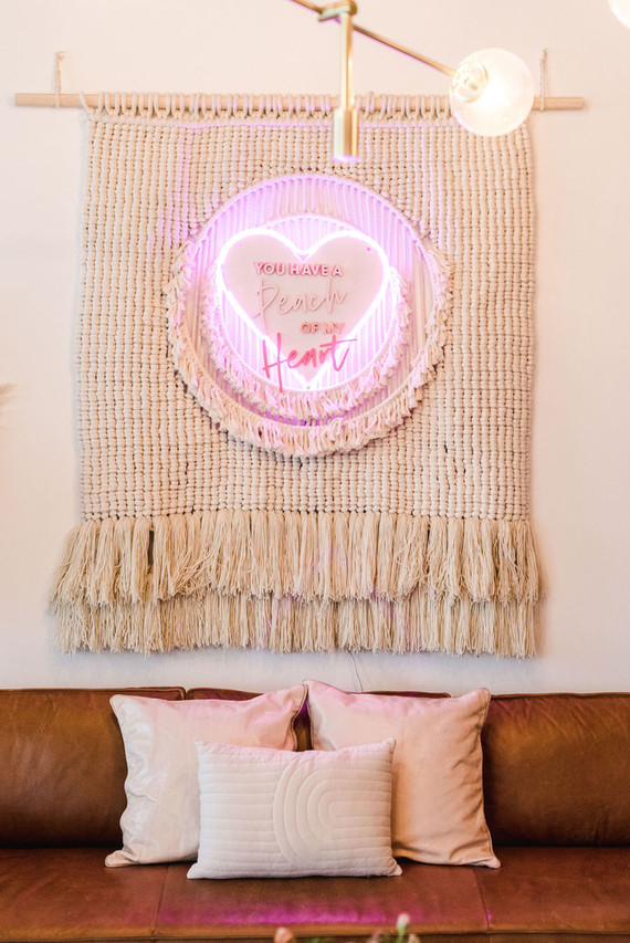 Coral and peach Galentine's party at Festoon LA