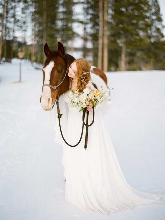 Luxe winter Rocky Mountain ranch wedding Inspiration