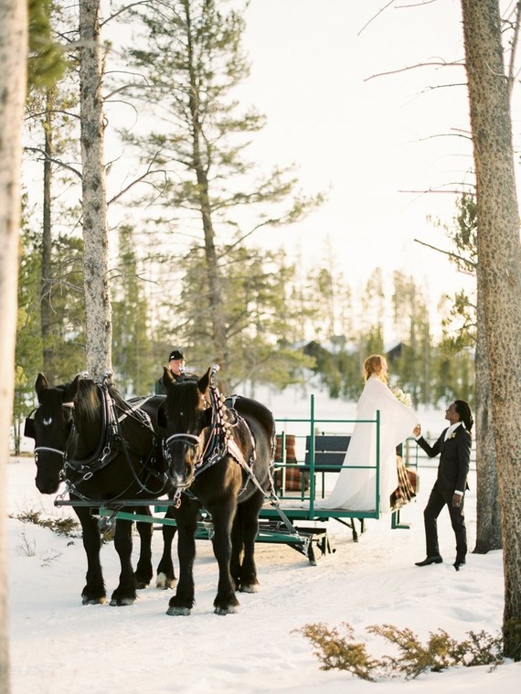 Luxe winter Rocky Mountain ranch wedding