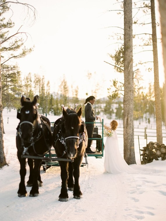 Luxe winter Rocky Mountain ranch wedding Inspiration