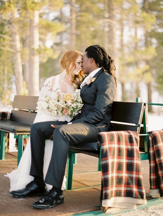 Luxe winter Rocky Mountain ranch wedding Inspiration