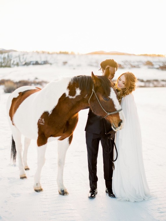 Luxe winter Rocky Mountain ranch wedding Inspiration
