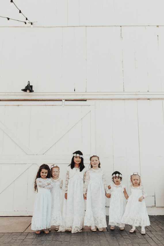 all white flower girls