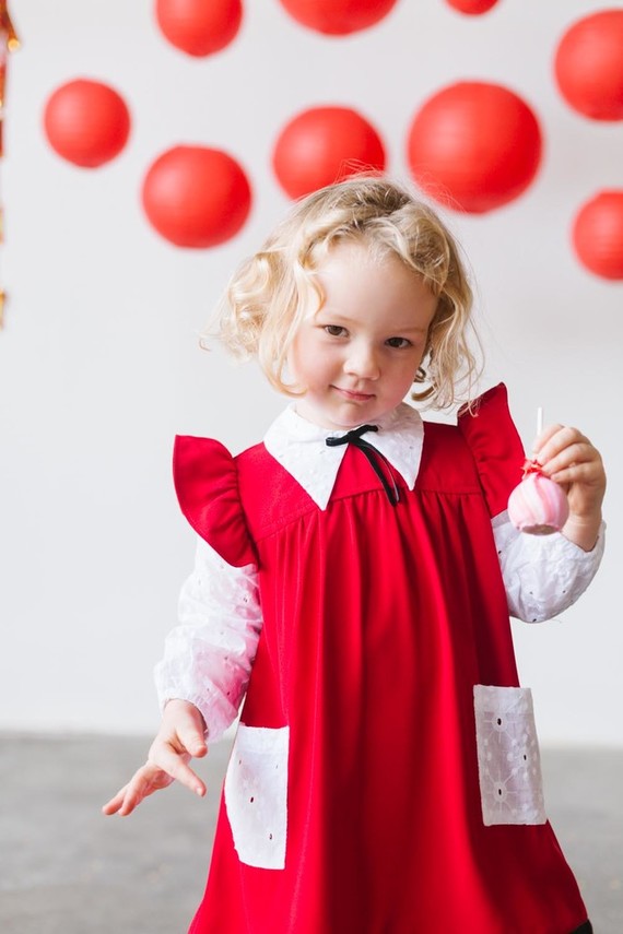 Lunar New Year kids party with red and gold details