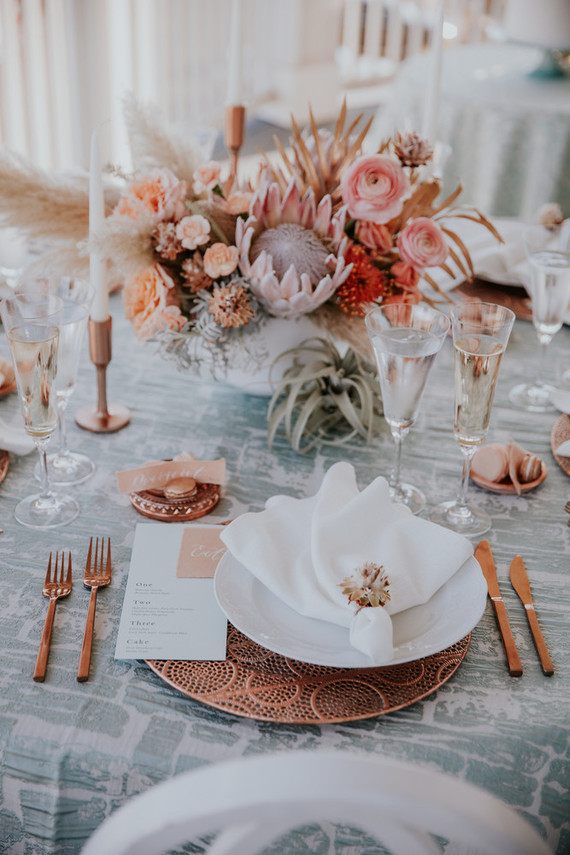Spring 2019 wedding trend alert: pale mint and blush seaside editorial Inspiration