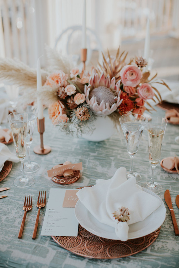 Spring 2019 wedding trend alert: pale mint and blush seaside editorial Inspiration