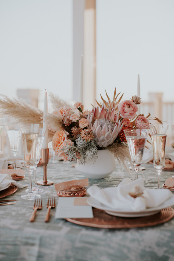 Spring 2019 wedding trend alert: pale mint and blush seaside editorial Inspiration