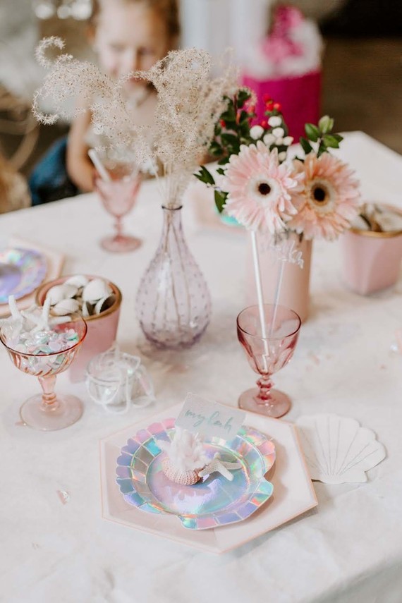 Boho mermaid girl's birthday party with all the sparkles Inspiration