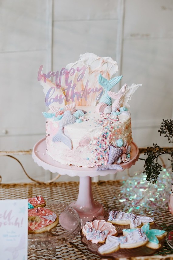 Boho mermaid girl's birthday party with all the sparkles