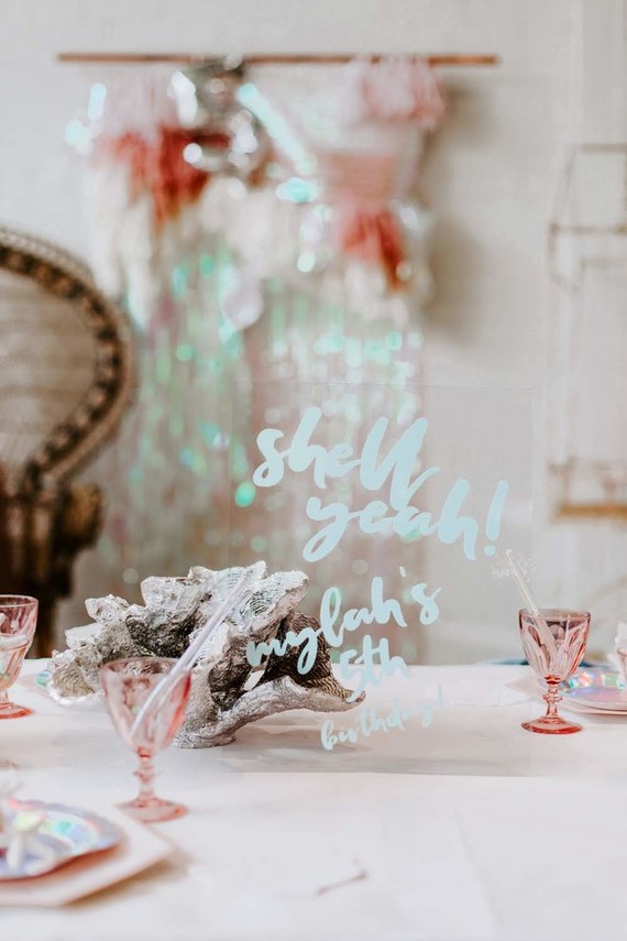 Boho mermaid girl's birthday party with all the sparkles
