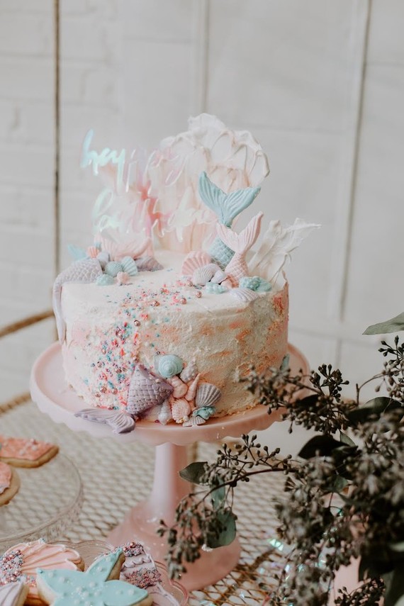 Boho mermaid girl's birthday party with all the sparkles