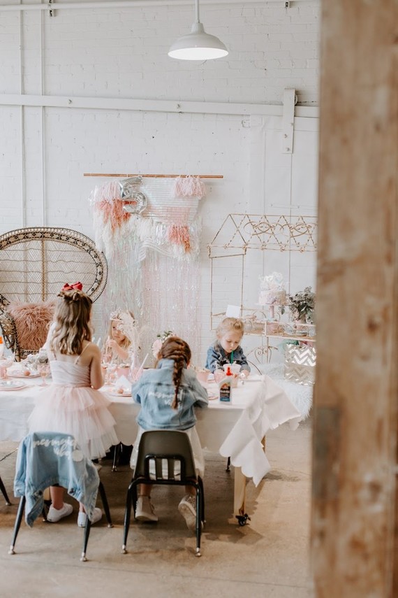 Boho mermaid girl's birthday party with all the sparkles