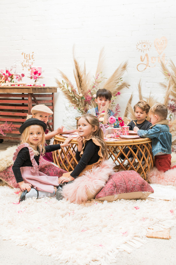 Eye Love You boho kids Valentine's Day party Inspiration
