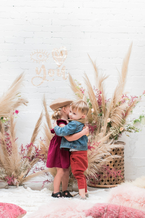 Eye Love You boho kids Valentine's Day party