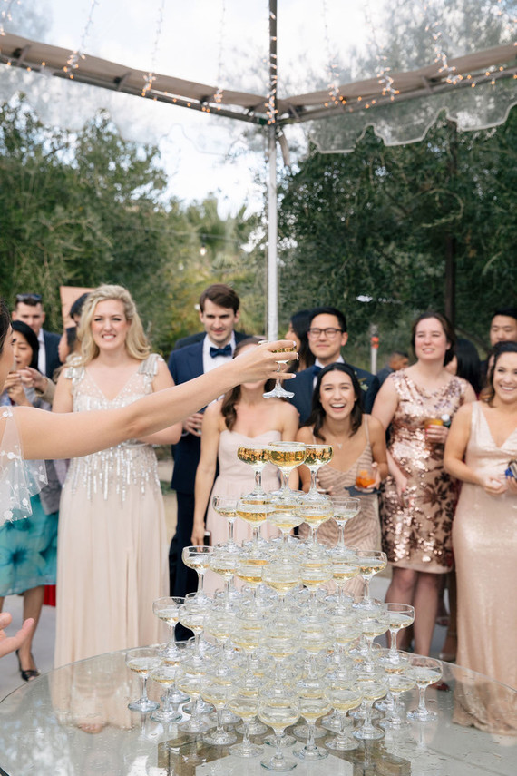 Wedding champagne tower