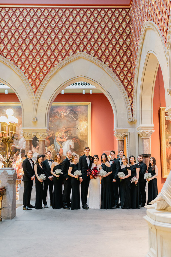 modern winter art gallery wedding in Philadelphia Inspiration