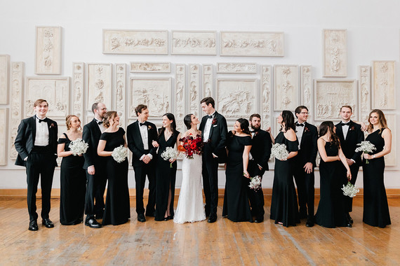 modern winter art gallery wedding in Philadelphia Inspiration