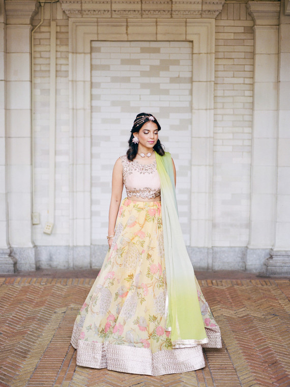 Pastel indian bridal editorial at the Prospect Park boathouse