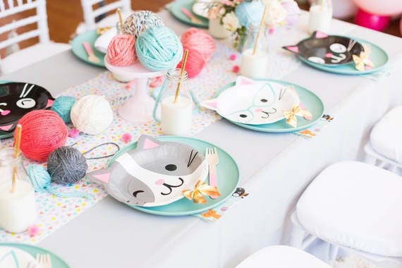 A kitty cat second birthday party with the most incredibly fun decor Inspiration