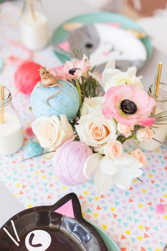 A kitty cat second birthday party with the most incredibly fun decor Inspiration