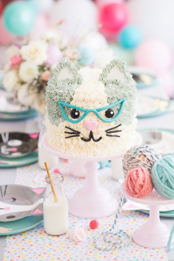 A kitty cat second birthday party with the most incredibly fun decor Inspiration