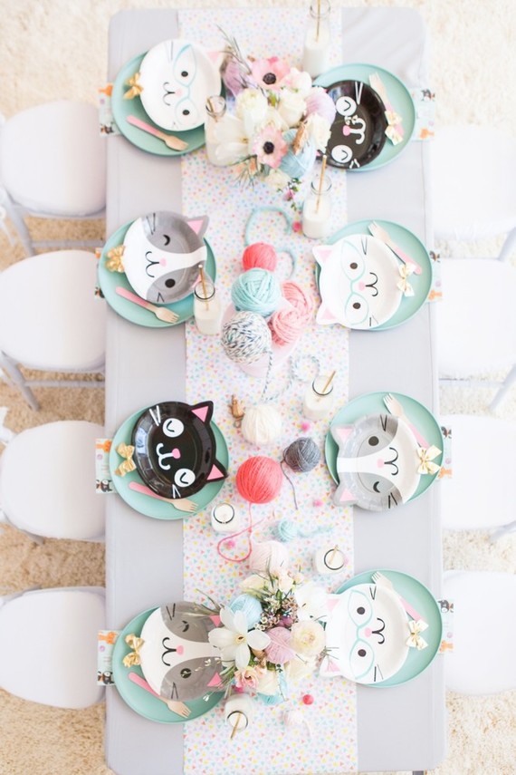 A kitty cat second birthday party with the most incredibly fun decor Inspiration