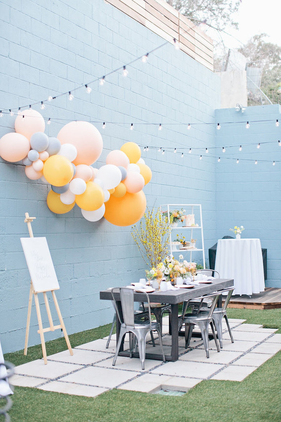 Spring backyard gender neutral baby shower