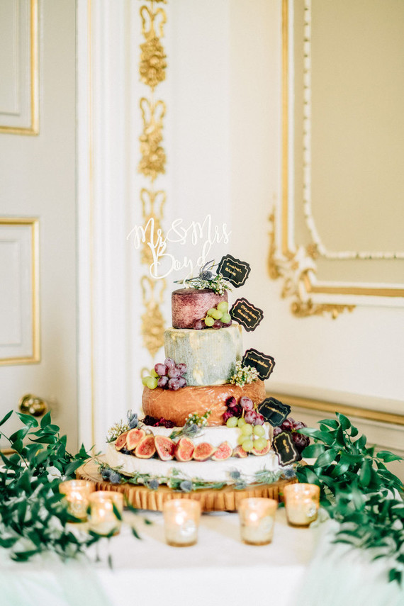 stacked cheese wedding cake