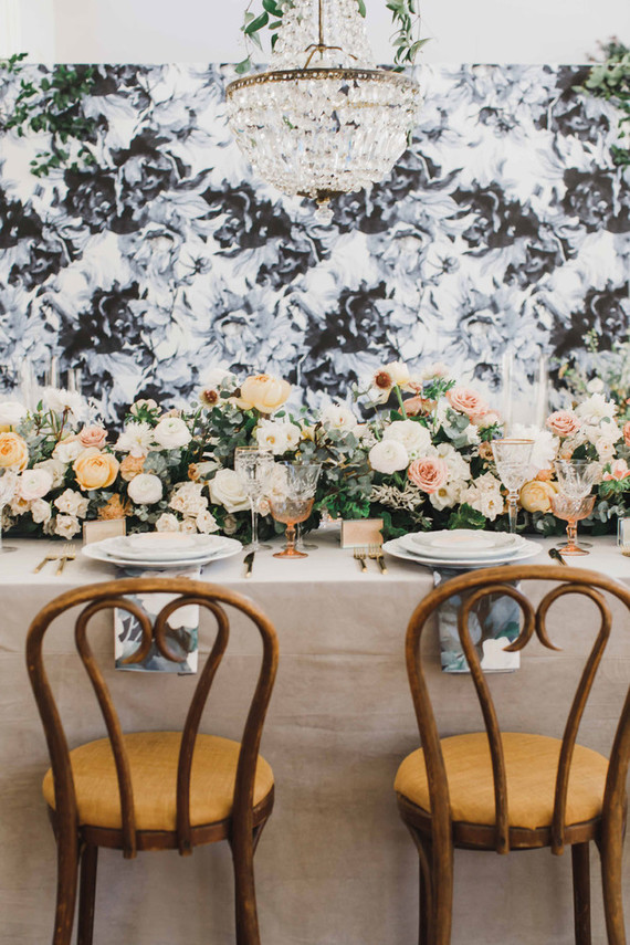 Floral wedding tablescape