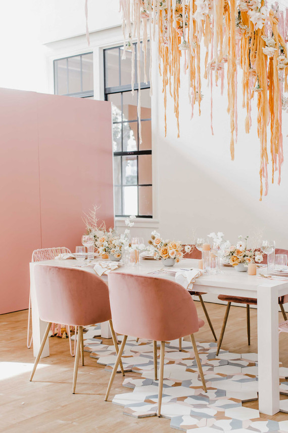 Modern wedding tablescape