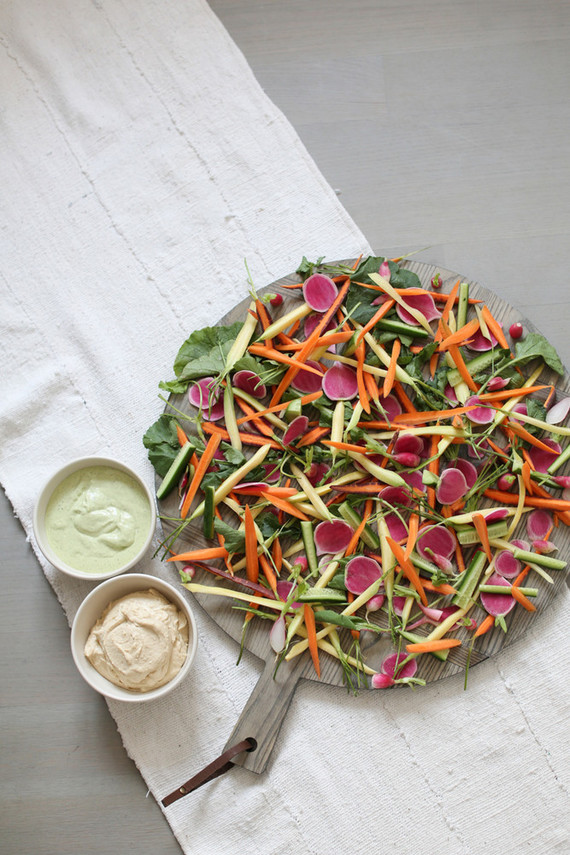 spring crudite plate