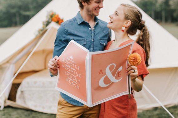 whimsical sunrise glamping elopement in Maine Inspiration