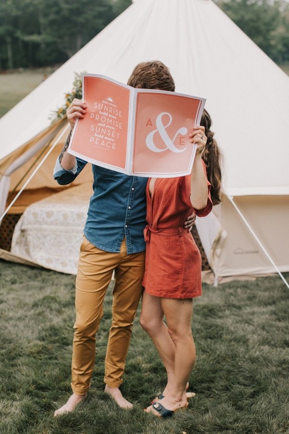 whimsical sunrise glamping elopement in Maine Inspiration