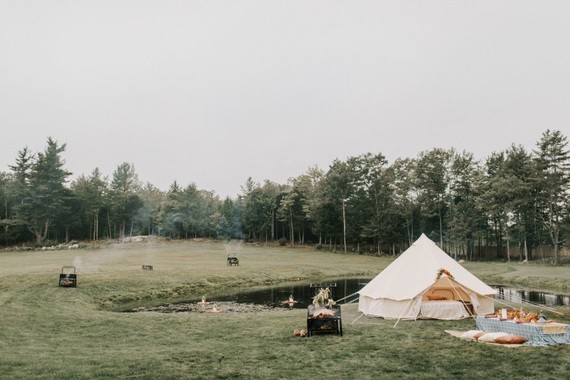 whimsical sunrise glamping elopement in Maine