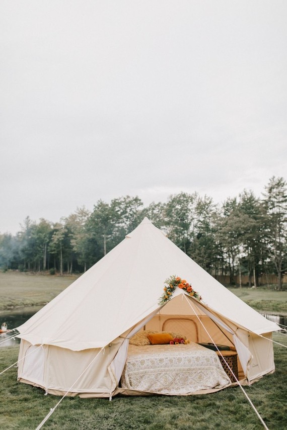 whimsical sunrise glamping elopement in Maine