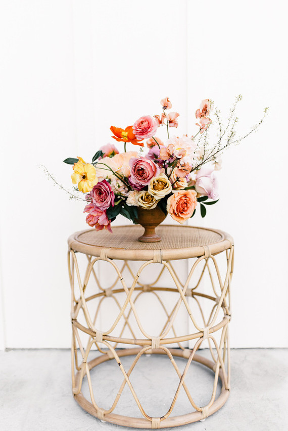 Colorful spring floral wedding in Southern California at Oakridge Farmhouse