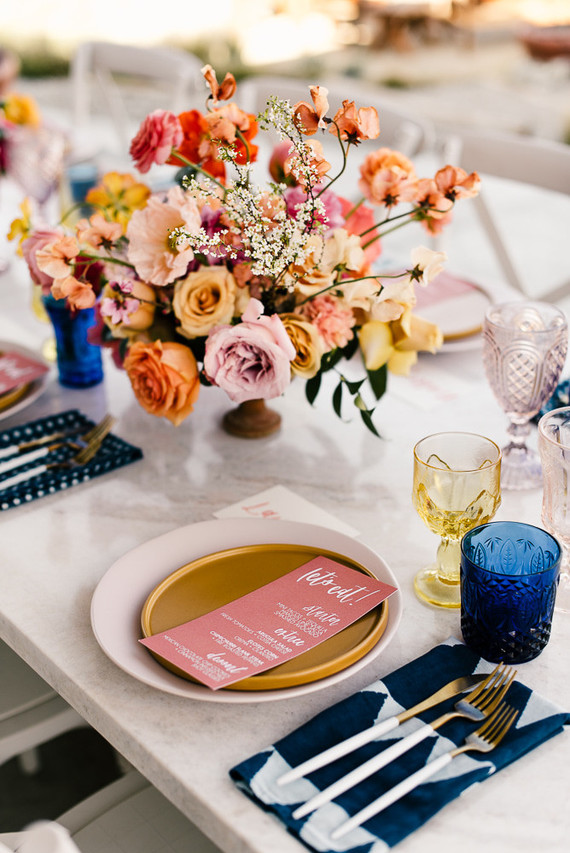 Colorful spring floral wedding in Southern California at Oakridge Farmhouse Inspiration