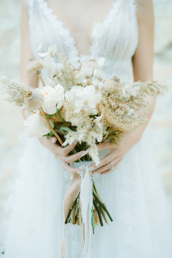 dried flower wedding bouquet