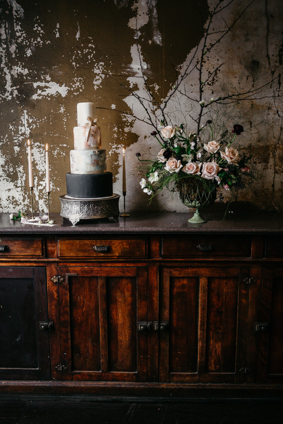 Moody winter Degas-inspired wedding design