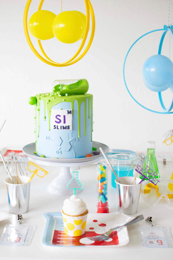 Modern mad scientist themed birthday party ideas