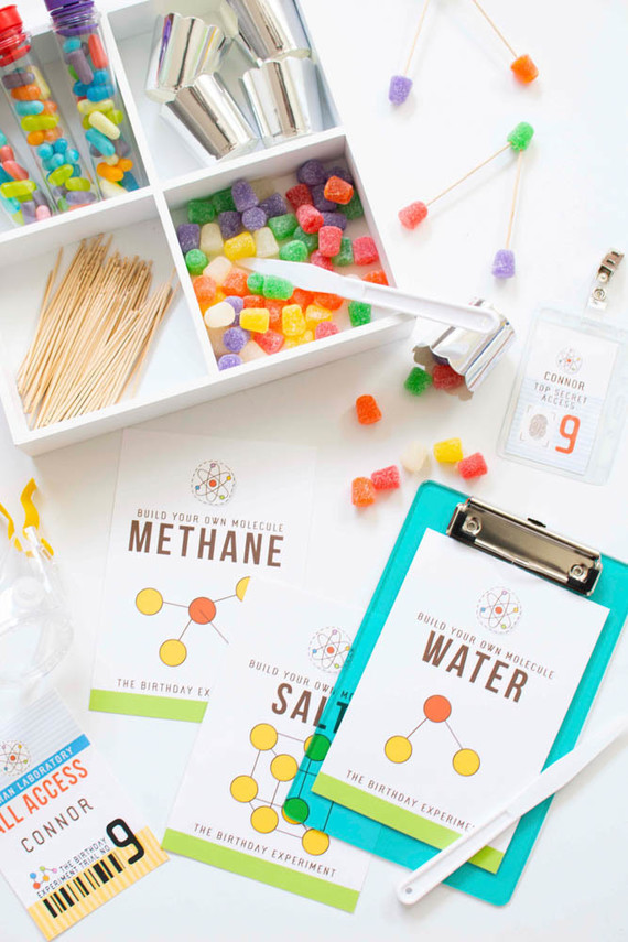Modern mad scientist themed birthday party ideas