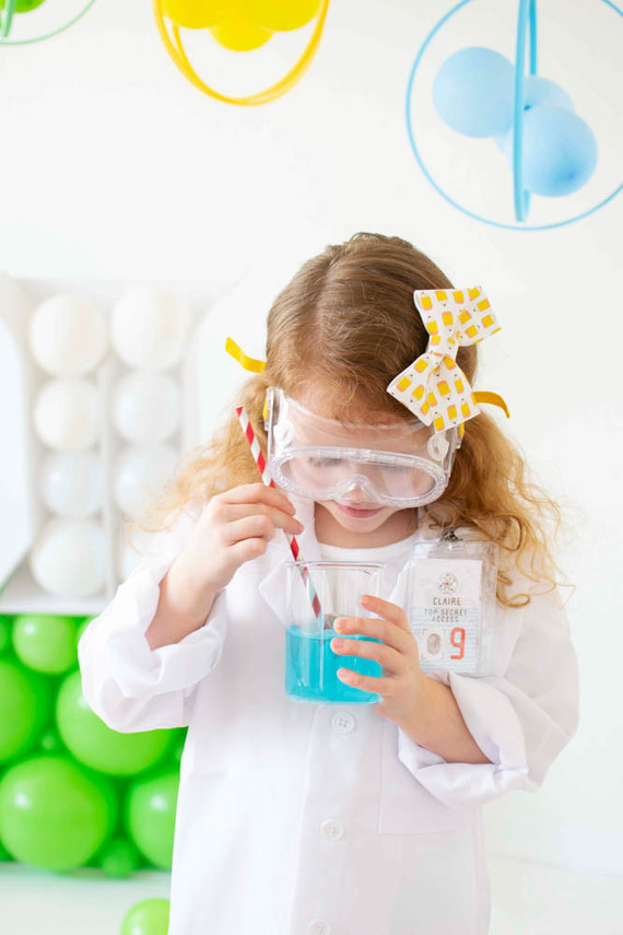 Modern mad scientist themed birthday party ideas