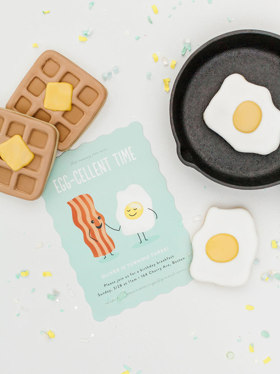 breakfast themed iced cookies