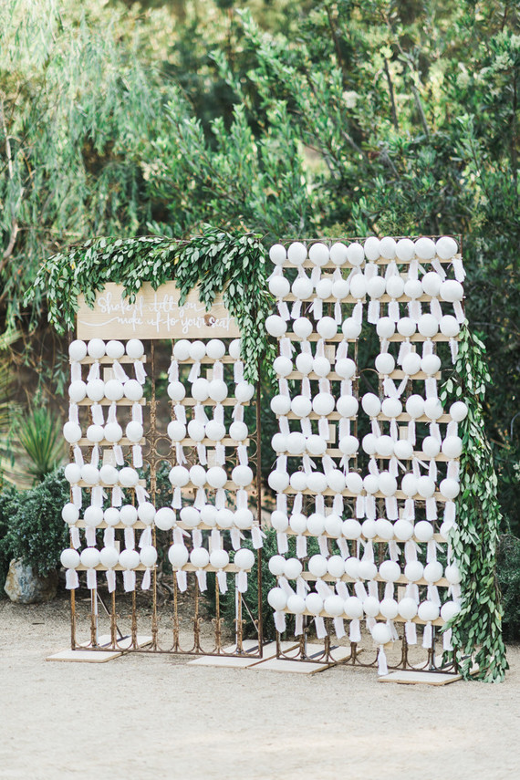 all white maraca escort card display Inspiration