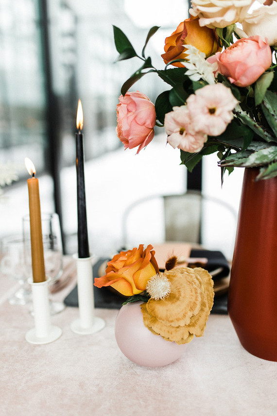 Modern Midwest brewery wedding inspiration with rust and white details Inspiration