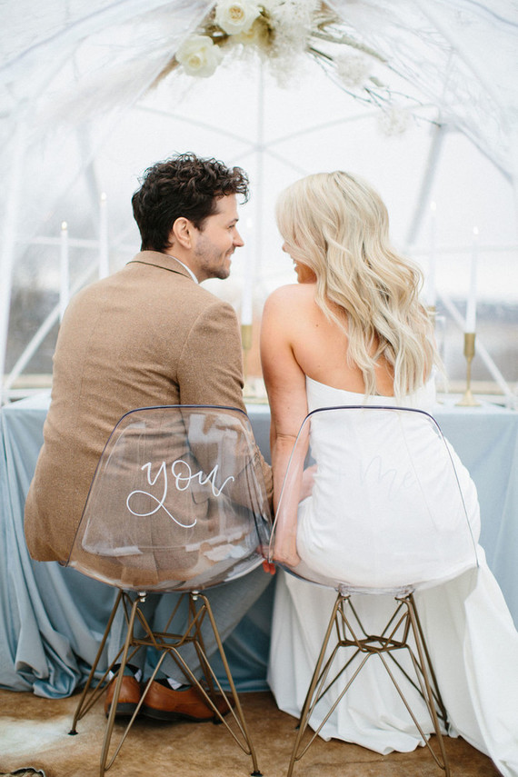 artful winter wedding cake