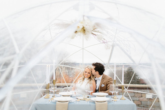 artful winter wedding cake